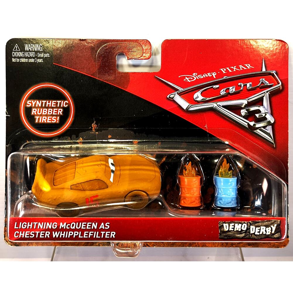 Mattel Disney Cars 3 Demo Derby LIGHTNING MCQUEEN AS CHESTER WHIPPLEFILTER, New!